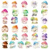 56 Adhesivos Lindos y Femeninos de Hongos, Adhesivos de Bebé Hongo Coloridos Versión Q Antropomórfica para Decoración de Diario, Adorables Adhesivos de Dibujos Animados