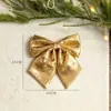 Laço de Natal Grande com Lantejoulas Douradas e Algodão Pérola, Decorações Rosa e Vermelhas, Enfeite de Árvore de Natal