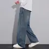 Pantalones de hombre de alta gama de estilo americano a la moda, nueva colección de otoño, corte holgado, versátiles, casuales y con un distintivo diseño de pierna curva