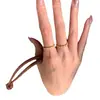 Anillo de Fila Cepillado Medieval Grueso Chapado en Oro Real de Plata de Ley S925 Anillo de Plata de Ley Extremadamente Fino Nicho Ins Normcore Moda Tendencia