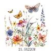 Atacado Transfronteiriço Pintura em Aquarela Flor Silvestre Borboleta Tinta Branca Estampas para Transferência Térmica em Roupas Adesivos Padrão Logotipo para Transferência Térmica Patches para Ferro