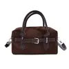Nuevo bolso Boston retro de gamuza 2026, un bolso de mano lujoso, elegante y discreto para mujer, perfecto como bolso de hombro o bolso cruzado