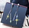 Pendientes de Plata de Ley 925 con Aguja Larga y Borla Larga, de Dos Formas de Usar, con Pendientes Simples Elegantes Incrustados con Diamantes para Rostros Redondos para Lucir Más Delgados