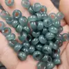 Anillo de jade con hebilla grande de aguamarina azul, cuentas de jade de agujero grande, anillo de anillo con colgante de jade de cuarcita verde aceitoso, cuentas para joyería de pulsera y collar DIY