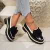 Zapatos Casuales Mocasines de Suela Gruesa Tallas Grandes Comercio Exterior Nuevo Estilo Otoño 2026 Decoración de Moño Mocasines Casuales sin Cordones