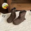 Botas Infantis para Meninas Botas Estilo Martin 2025 Novas Outono e Inverno Pelúcia Bebê Cano Médio Botas Largas para Meninas Estilo Birkenstock
