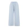 Pantalones de Estilo Holgazán con Cintura Elástica y Cordón Ajustable, Rayados de Pierna Ancha, Diseño Holgado y Adelgazante, Pantalones con Abertura y Botones, Pantalones Rectos
