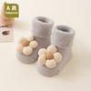 25 Amazon Comércio Exterior Bebê Terry Outono e Inverno Novos Produtos Forrado com Fleece Espessado Quente Cola de Bebê Meias Antiderrapantes para Chão