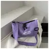 Bolso de Mano Tipo Bollo de Tela Oxford con Estampado de Letras Estilo Coreano 2025 Nuevo Colorido Casual Versátil Bolso de Hombro Cruzado