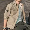 Chaqueta de trabajo retro americana transfronteriza para hombre, ligera, nueva colección otoño 2026, camisa caqui, chaqueta transpirable para exteriores