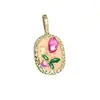Colgante de pintura al óleo de diseño original serie El Jardín de Monet cristal de sandía aventurina collar pulsera de perlas de agua dulce naturales