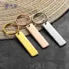 En stock acero inoxidable patrón de golpeo llavero largo letras DIY llavero patrón de golpeo venta al por mayor de fábrica