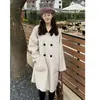 Casaco de lã estilo Chanel para mulheres, novo modelo popular de primavera e outono, estilo sal e pimenta maduro e elegante, casaco longo espesso para mulheres baixinhas