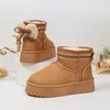 Botas de nieve cálidas transfronterizas europeas y americanas con forro de felpa, suela gruesa, casuales y de moda, engrosadas, disponibles en tallas grandes para venta al por mayor