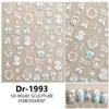 Redanco5D Adesivos de Unha com Relevo para Unhas Shell Light Árvore de Natal Boneco de Neve Decalques para Unhas de Celular Dr-1993