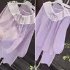Pijama de Algodón Nube Nuevo para Niñas 2026 Primavera y Verano Manga Larga Pantalón Largo Dibujos Animados Cuello Redondo Conjunto de Ropa para el Hogar Se Puede Usar Afuera