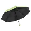 Paraguas de Bolsillo tipo Cápsula para Mujer, Recubrimiento Negro Engrosado, Protección Solar, Paraguas Sombrilla, Paraguas Plegable, Doble Uso para Sol y Lluvia, Sombrilla Solar Personalizada al por Mayor
