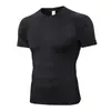 Ropa para hacer ejercicio para hombre, ropa de secado rápido, manga corta, deportiva, para baloncesto, para correr, camiseta que absorbe el sudor, alta elasticidad, ropa de entrenamiento, top de manga corta