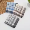 Pañuelos Unisex de Algodón Puro de 40 cm, Estilo Vintage Clásico, Delgados, Absorbentes, Pañuelos para Secar el Sudor, Toallas de Mano a Cuadros Teñidas en Hilo