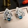 Uma cortina sonho retro brilhante colorido brincos de zircão 2023 nova moda luz temperamento luxo deusa brincos estilo para as mulheres