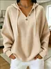 Deseo Estación Independiente de Amazon 2026 Ropa Nueva para Mujer Europea y Americana Cómoda Color Sólido Holgada Sudadera con Capucha y Cordón