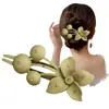 2025 Novo Prendedor de Bico de Pato Grande Flor de Cerejeira Presilha de Cabelo com Strass Disco para Parte de Trás da Cabeça Feminino Presilha Grande Acessórios de Cabelo