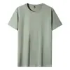 Camiseta de manga corta de 180 g para hombre y mujer, nuevo estilo primavera-verano, casual y versátil, color liso