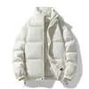 Chamarra acolchada de color liso con cuello alto para hombre y mujer, nueva de invierno 2026, gruesa, cálida, moderna, casual, para pareja