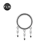 Anillo de Nariz de Luna Estrella Flecha Ojo de Caballo Anillo Cerrado Pendientes Clavo de Hueso de Oreja Joyería para Piercing de Titanio F136