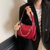 Bolsa de Axila de Couro Macio de Textura de Alta Qualidade Feminina 2025 Novo Design Nicho Bolsa de Compartimento Único Moda Versátil Estilo Ocidental Bolsa Transversal