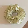 Scrunchie de Cetim com Bolinhas Estilo Coreano para Mulheres Elástico Fofo para Rabo de Cavalo Estilo Preguiçoso Elástico Dupla Camada Acessório de Cabelo