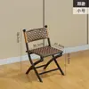 Silla plegable para el hogar Silla de ratán Silla de ocio para balcón Tejido de ratán de plástico Respaldo Silla pequeña individual Taburete para acampar al aire libre Silla de comedor