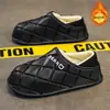 Zapatillas de Algodón para Casa Nuevas de Invierno para Hombre Impermeables a Prueba de Aceite con Felpa Adicional Antideslizantes Zapatos de Chef Engrosados Cálidos de Felpa de Algodón para Mujer