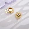 Exquisitos Accesorios de Botones para Cuello de Camisa Flor de Perla de Aleación de Zinc Decoración Versátil para Ropa Gemelos Accesorios para Joyería DIY