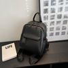 Mochila pequena da moda grande capacidade elegante 2023 novas mulheres commuter bag retro sólido cor mochila com zíper