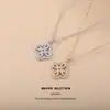 Aretes y Collar Set de Cobre Perla Brillante Lleno de Circonio Trébol de Cuatro Hojas No se Desvanece para Mujer Joyería de Lujo Ligero de Alta Gama Transfronteriza