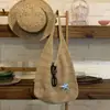 Bolso de punto rojo estilo coreano para salidas festivas, bolso de hombro de punto casual para la playa del verano 2026