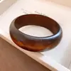 Pulsera Redonda de Madera Retro Transfronteriza Europea y Americana para Mujer Versátil de Moda Exagerada Pulsera de Mano Lujo Ligero Gama Alta Joyería de Mano Simple