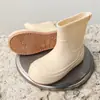 Botas de Borracha Impermeáveis Antiderrapantes de Cano Médio Estilo Coreano Simples para Mulheres Cozinha Acampamento Amarelo Botas de Chuva Modernas