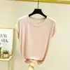 Camiseta modal de manga curta para o verão de 2023, roupa íntima, tamanhos grandes, camiseta de manga meia-manga, top fino, estilo ocidental, blusa básica afinar