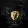 Anillo de Moissanita Chapado en Oro Textura Sólida 2 Quilates Versión de Artesanía Fina Fabricante de Origen Venta al por Mayor Transfronteriza Anillo para Hombre de Plata de Ley 925