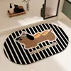 Alfombrilla de Piso para Baño, Alfombrilla Absorbente de Agua Antideslizante para Entrada de Baño, Alfombrilla Absorbente de Agua de Secado Rápido de Dibujos Animados de Alta Gama para Inodoro del Hogar