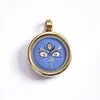 Pendente de Aço Titânio Olho Tara Olho do Deus da Riqueza de Cinco Vias Thangka Pintado Tridimensional Buda Rub 1,5cm Thangka Tridimensional