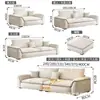 Sofá recto de tela color crema tipo nube con asiento profundo y respaldo cómodo, adecuado para salas de estar pequeñas, sofá de tres plazas para el hogar