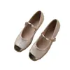 Sapatos de salto baixo populares e estilosos, estilo francês, novos sapatos Mary Jane rasos estilo chinês vintage para mulheres