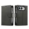 Aplicable a iPhone Duo Foldable Flip Phone Funda de Cuero Hebilla Tarjetero Soporte Estilo Simple de Negocios Carcasa Protectora