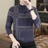 Venta caliente transfronteriza directo de fábrica invierno nueva moda suéter grueso de cuello alto medio suéter para hombre suéter
