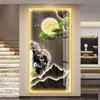 Nueva Pintura de Luz LED de Lujo Ligero Chino para Vestíbulo Paisaje Grandioso Pintura Colgante de Pared de Fondo para Sala de Estar Pasillo Pasillo Mural