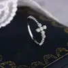 Anel Quadrado Cruzado para Mulheres Prata de Lei S925 Simples Fashion Elegante Versátil Nicho Luxo Leve Anel do Dedo Indicador Anel Aberto