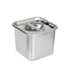 Recipiente Cuadrado de Acero Inoxidable para Mermelada con Asas y Tapa Recipiente Cuadrado Taza de Sabor para Cocina Caja de Condimentos Caja de Condimentos Cubo para Salsa Condimento